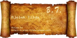 Bjelek Tilda névjegykártya